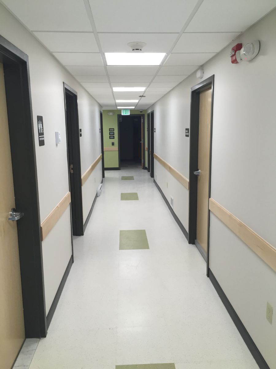 Renovated hallway of Primary Care Facility at Cornerstone Family Healthcare